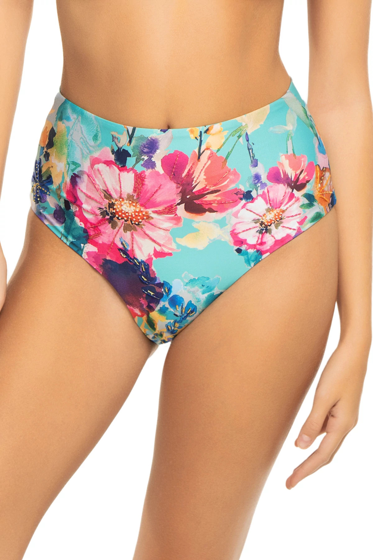 MULTI High Waist Banded Bikini Bottom image number 1