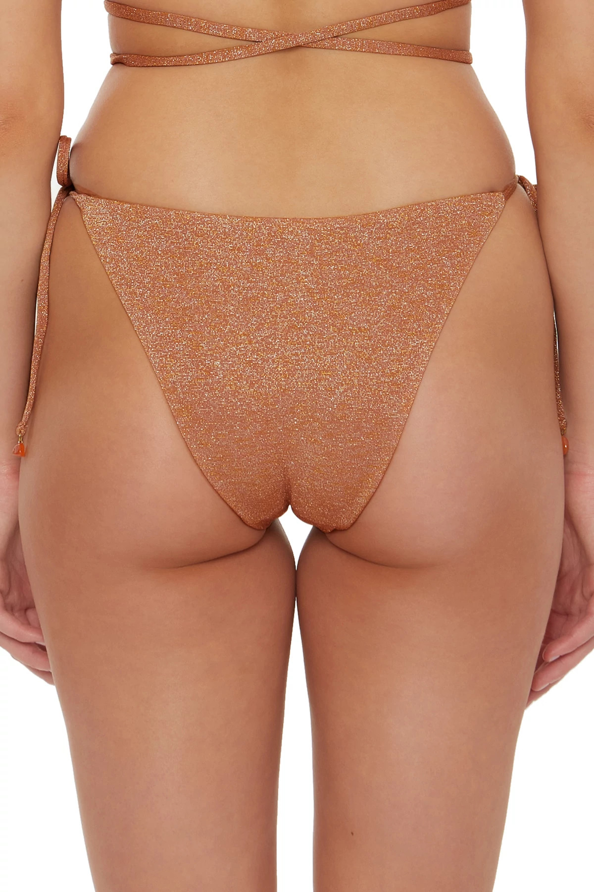 MAPLE SUGAR Cali Tie Side Brazilian Bikini Bottom image number 2
