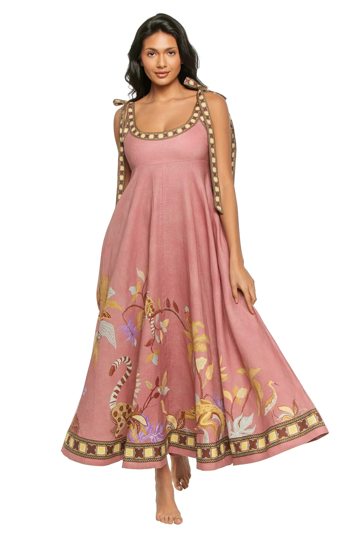 ROSE Zuri Linen Maxi Dress image number 3