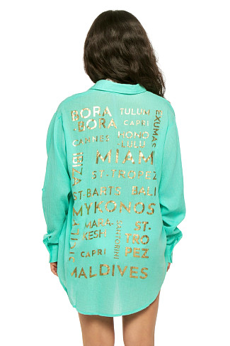 AQUA Graphic Shirt Dress