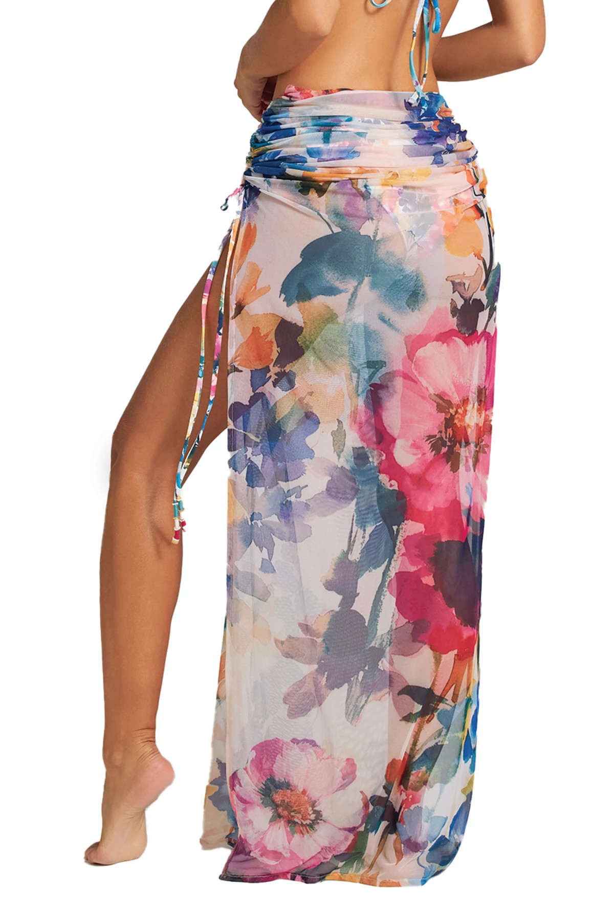 MULTI Mesh Floral Maxi Skirt image number 3