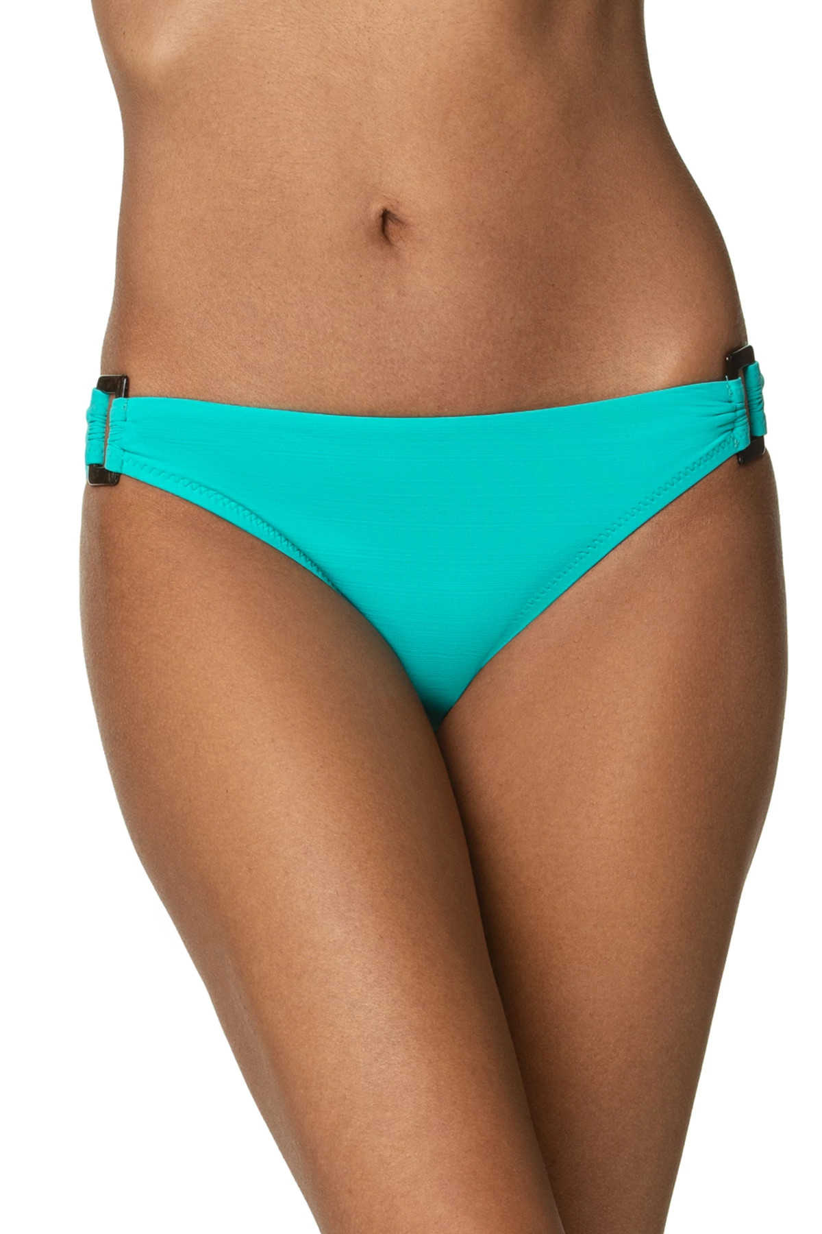 SEAFOAM AQUA Textured Ring Side Hipster Bikini Bottom image number 1