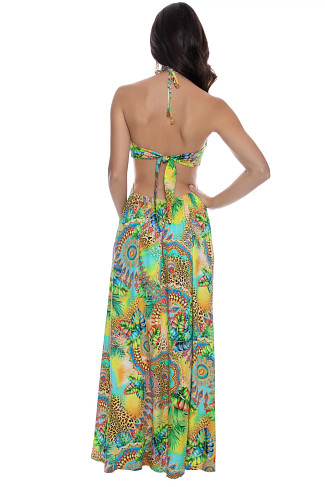 MULTI Sun Stones Bandeau Maxi Dress