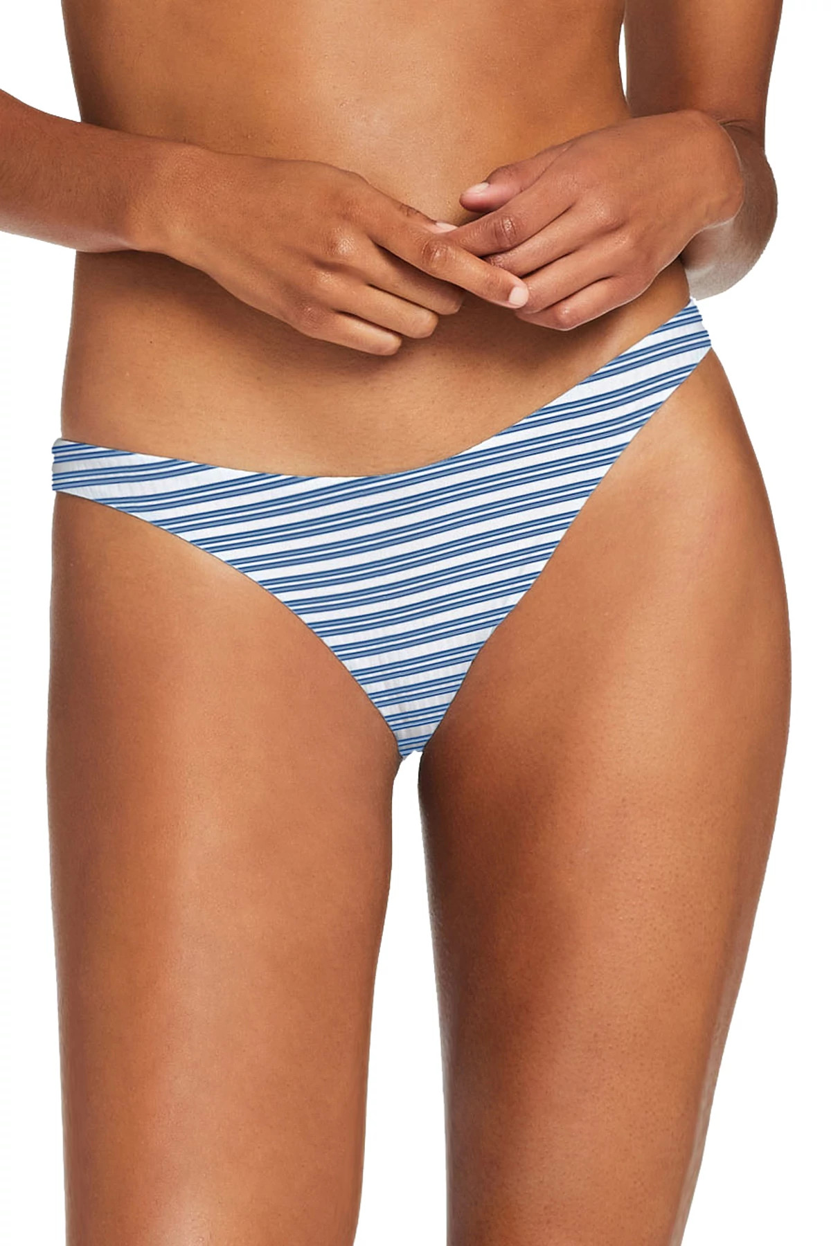 SARDINIA STRIPE California High Leg Brazilian Bikini Bottom image number 1