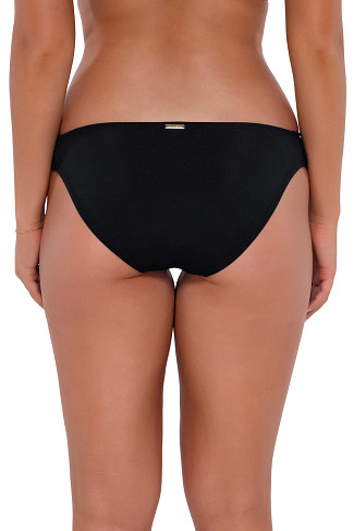 BLACK Shirred Tab Side Bikini Bottom