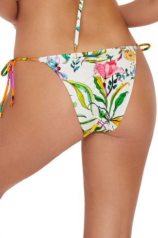 WILD BLOOM Embroidered Brazilian Tie Side Bikini Bottom