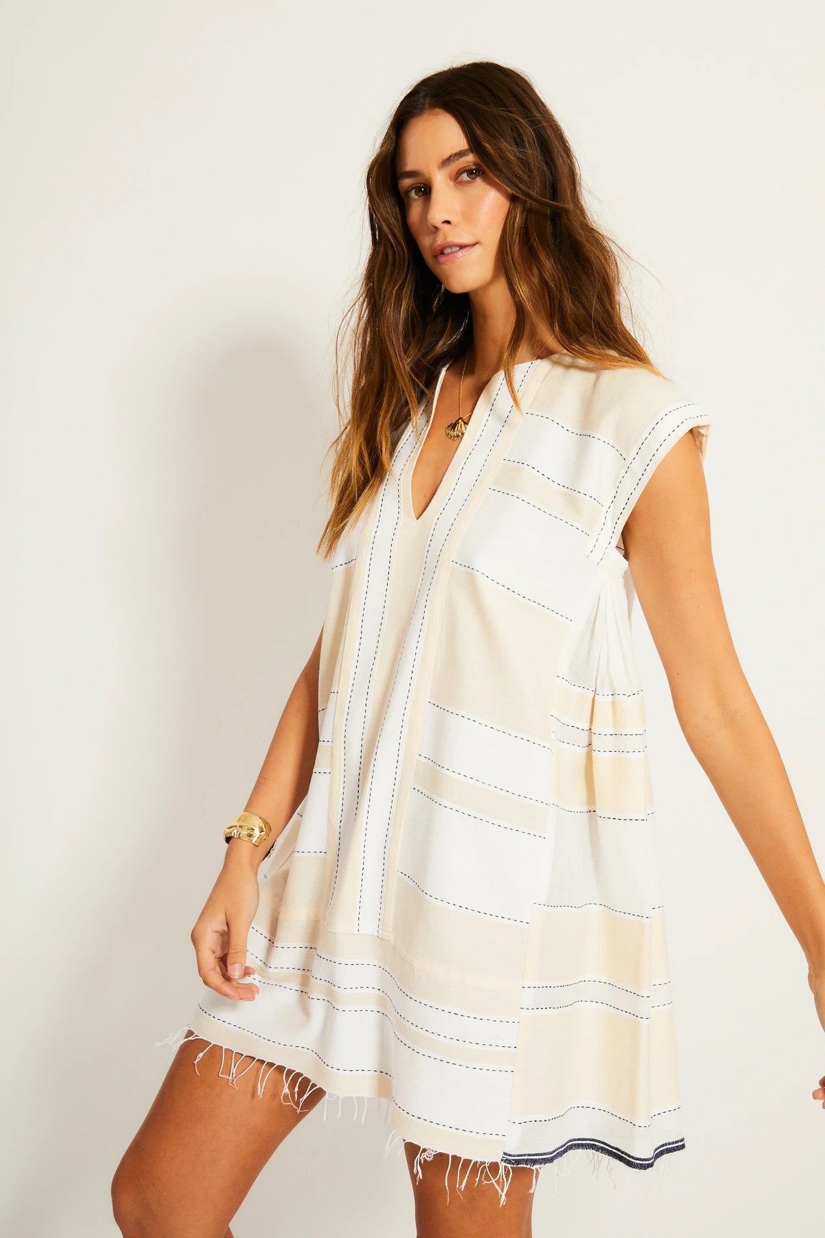 DEBRE CREAM Elina Short Caftan image number 3