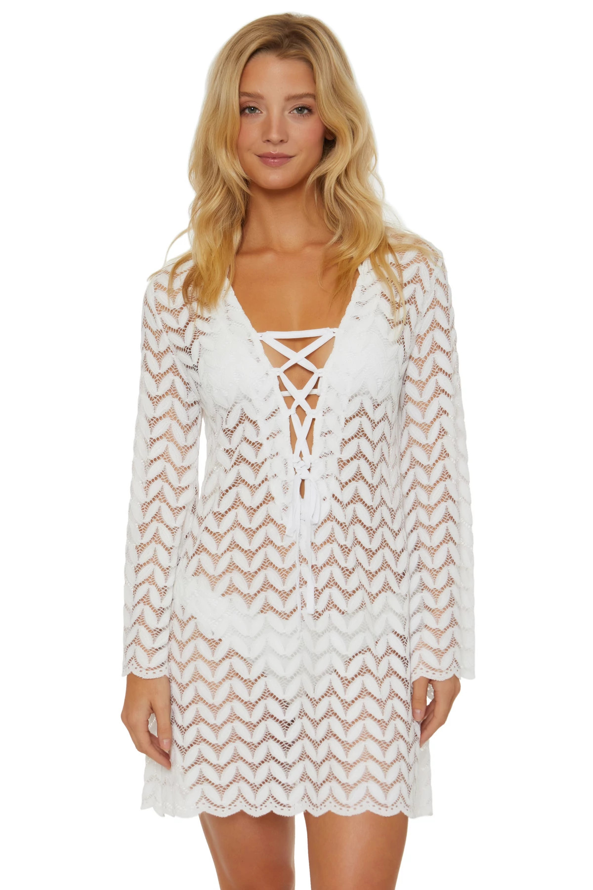 CLOUD Lace-Up Crochet Tunic image number 1