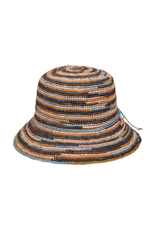 BROWN MULTI Iris Crochet Bucket Hat