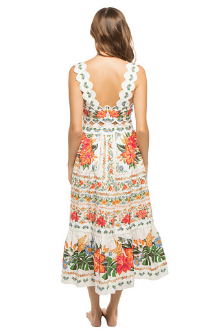 BLOOM GARDEN OFF-WHITE Bloom Garden Midi Dress