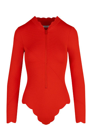POPPY Long Sleeve Scallop One Piece