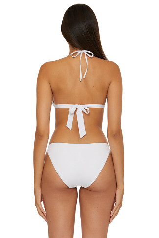 WHITE Avery Halter Bikini Top