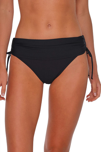 BLACK Darci High Waist Shirred Bikini Bottom