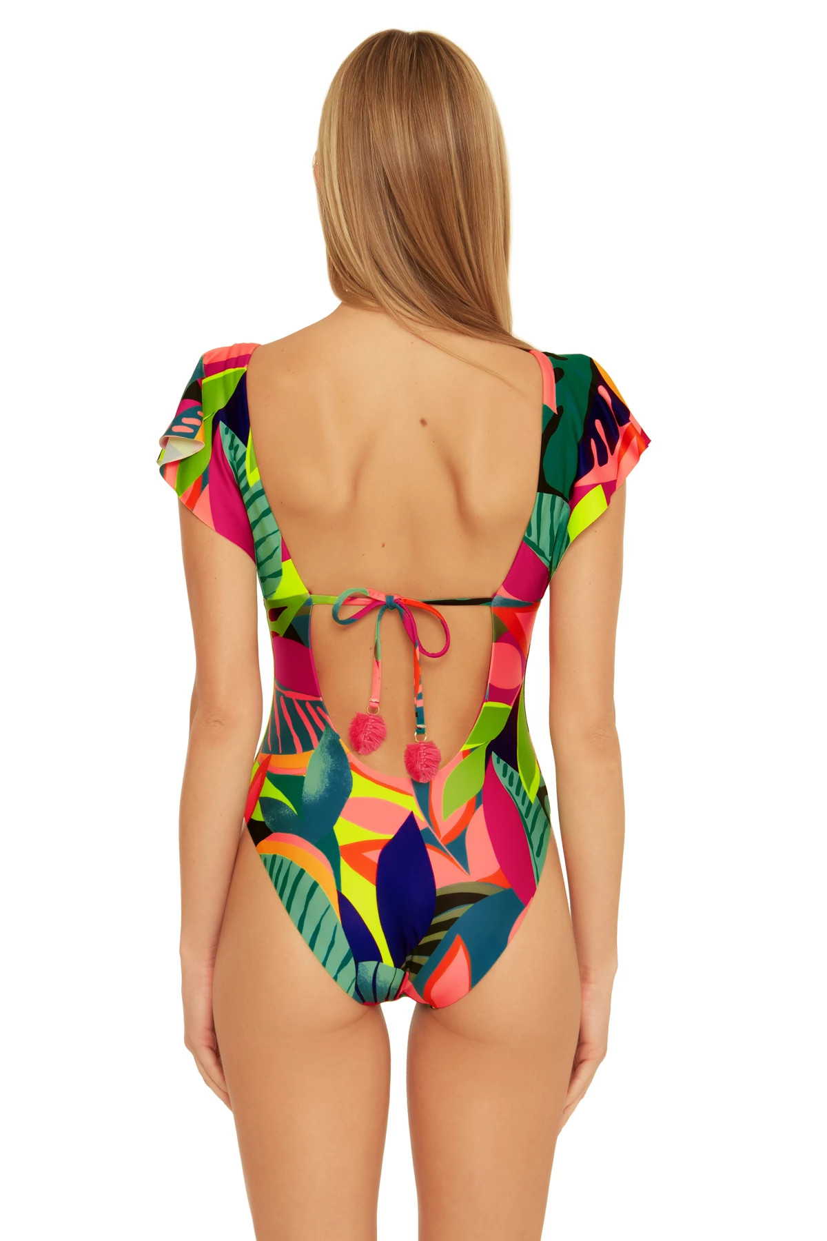 MULTI Rainforest Over The Shoulder One Piece Swimsuit image number 2