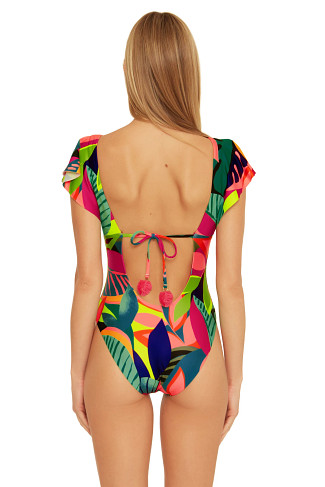 MULTI Rainforest Over The Shoulder One Piece Swimsuit
