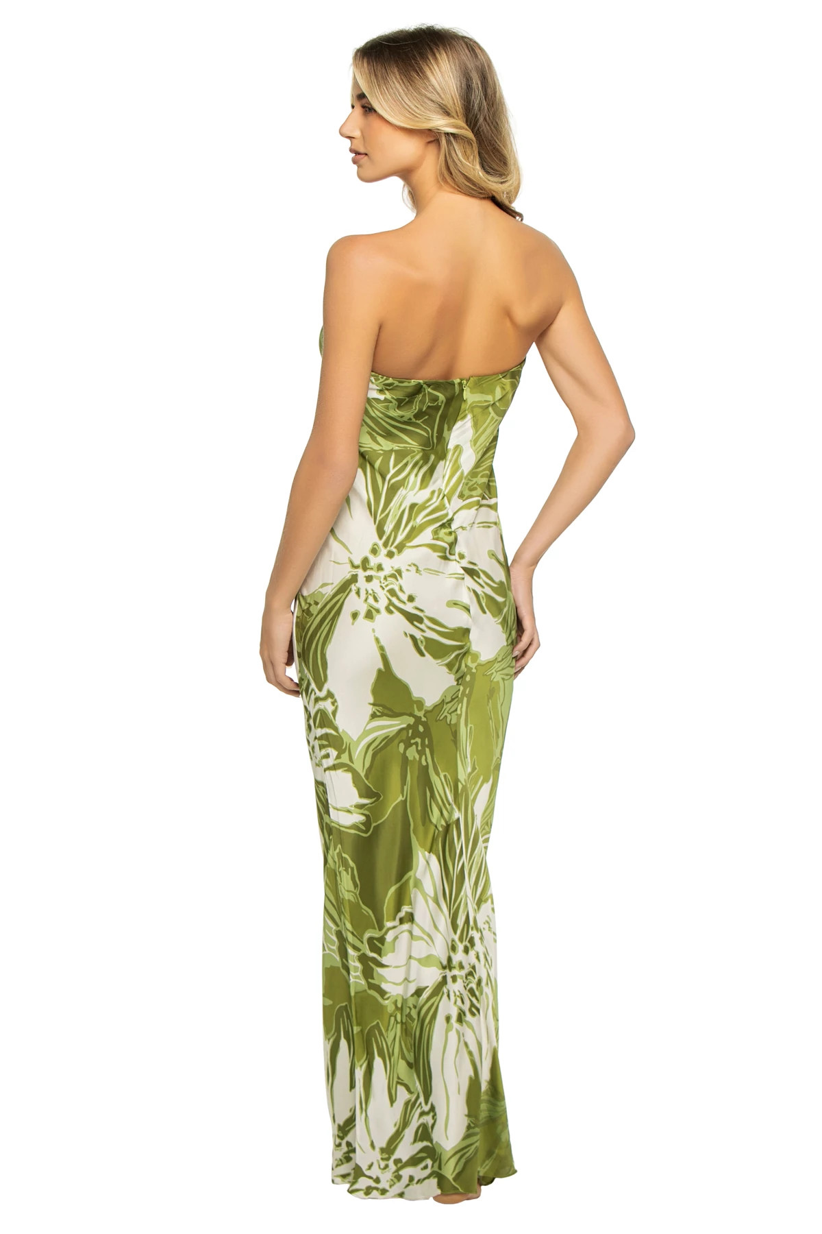 GREEN Strapless Maxi Dress image number 2
