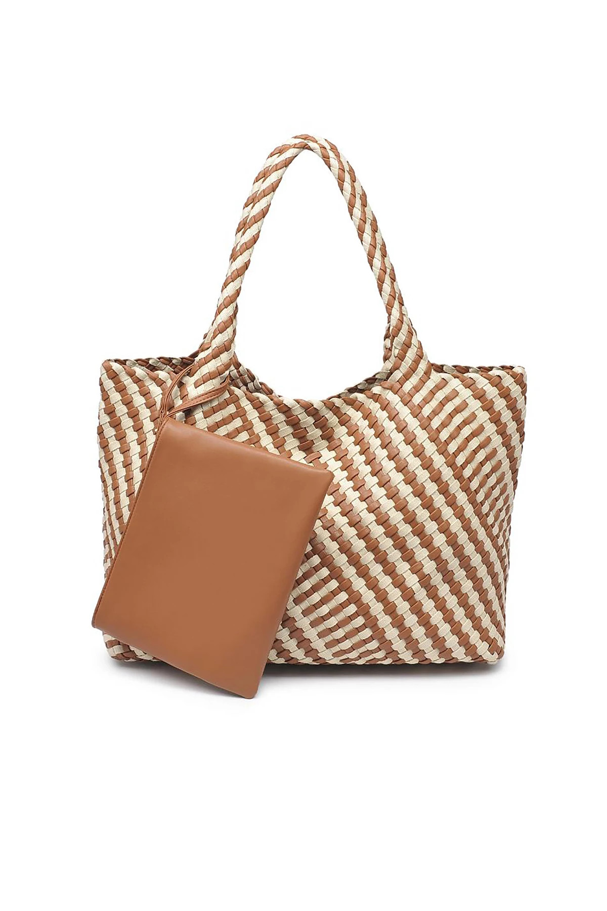 CHOCOLATE/ IVORY Solana Tote image number 1