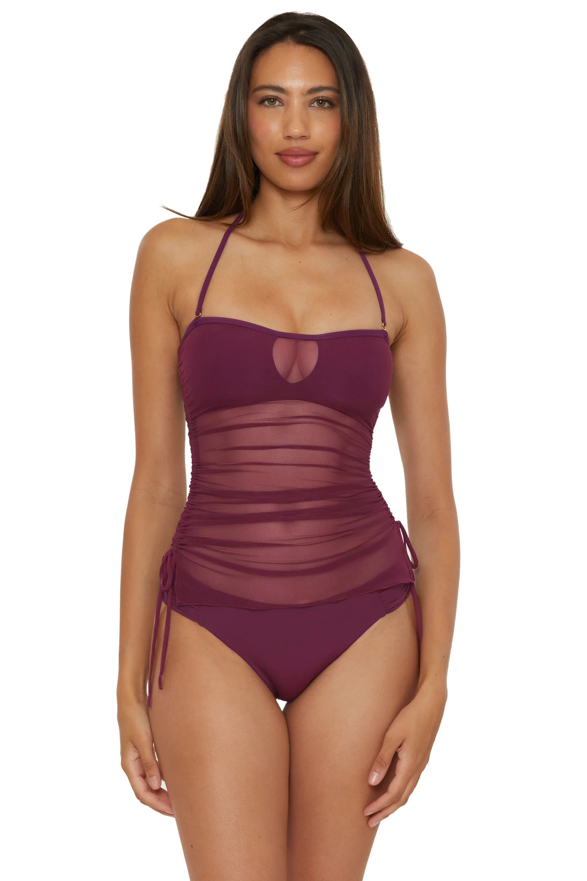 AUBERGINE Hadlee Bandeau Tankini Top image number 3