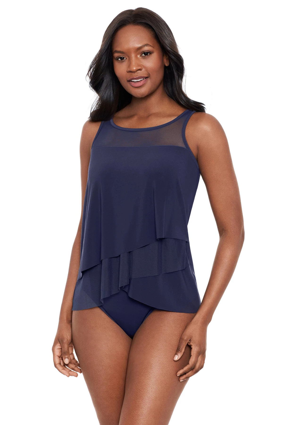 MIDNIGHT Mirage Mesh Tankini Top image number 1