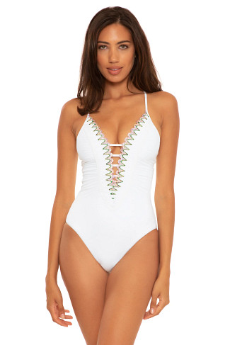 WHITE Clare Plunge One Piece Swimsuit