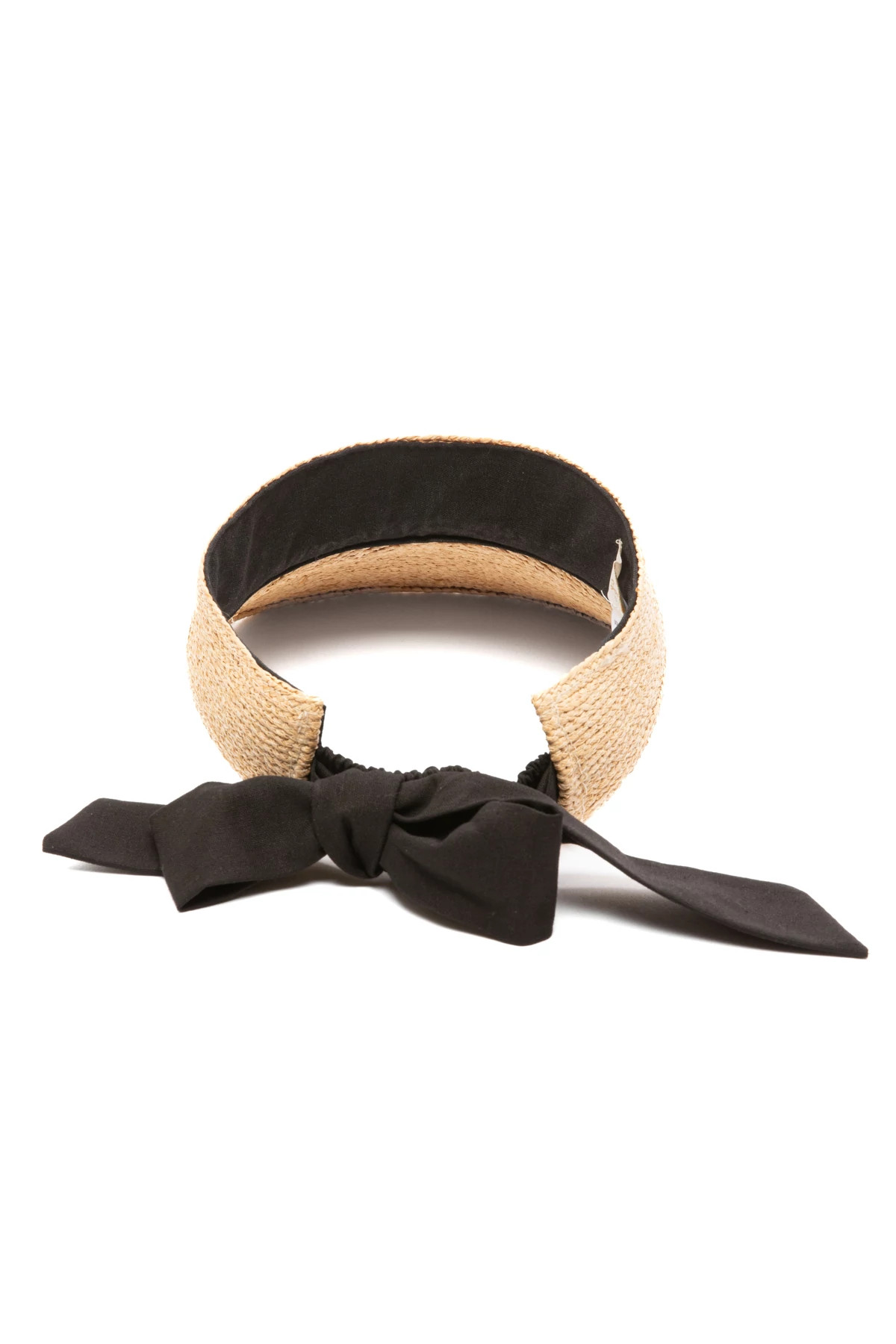 NATURAL BLACK Linen Bow Visor image number 4