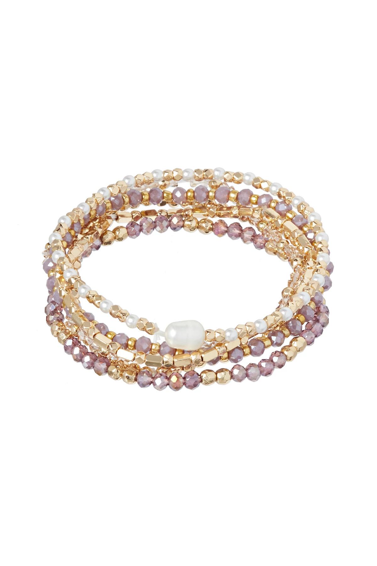 LILAC Lilac Beaded Bracelet Set image number 1