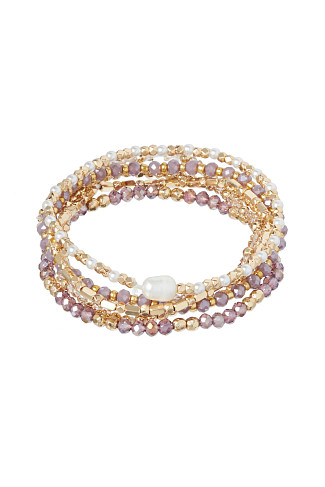 LILAC Lilac Beaded Bracelet Set