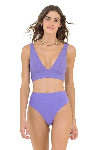 PERIWINKLE Paradise Reversible Banded Triangle Bikini Top