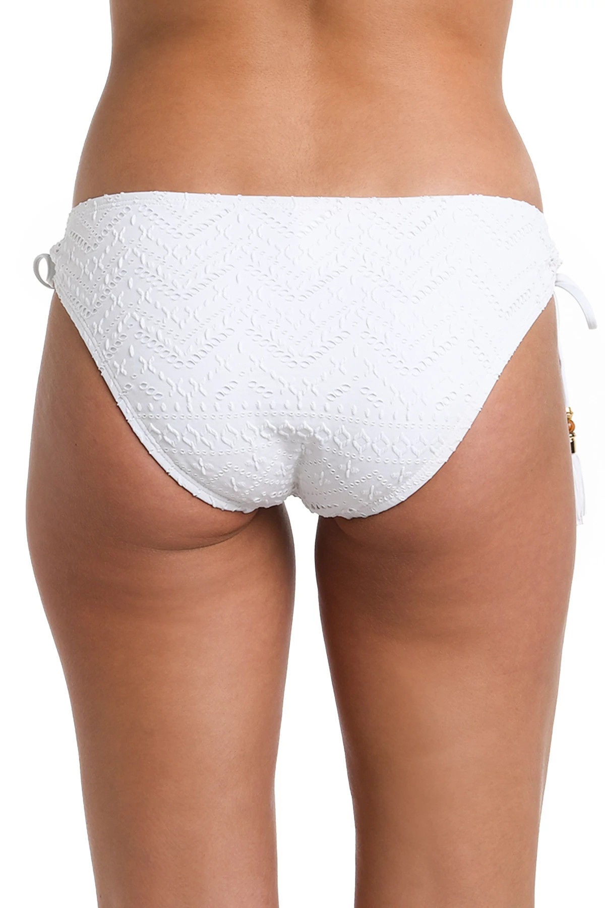 WHITE Saltwater Sands Tie Side Hipster Bikini Bottom image number 2