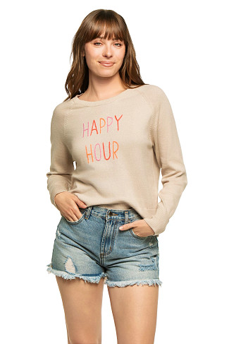 COCONUT/CORAL Beach Happy Hour Sweater