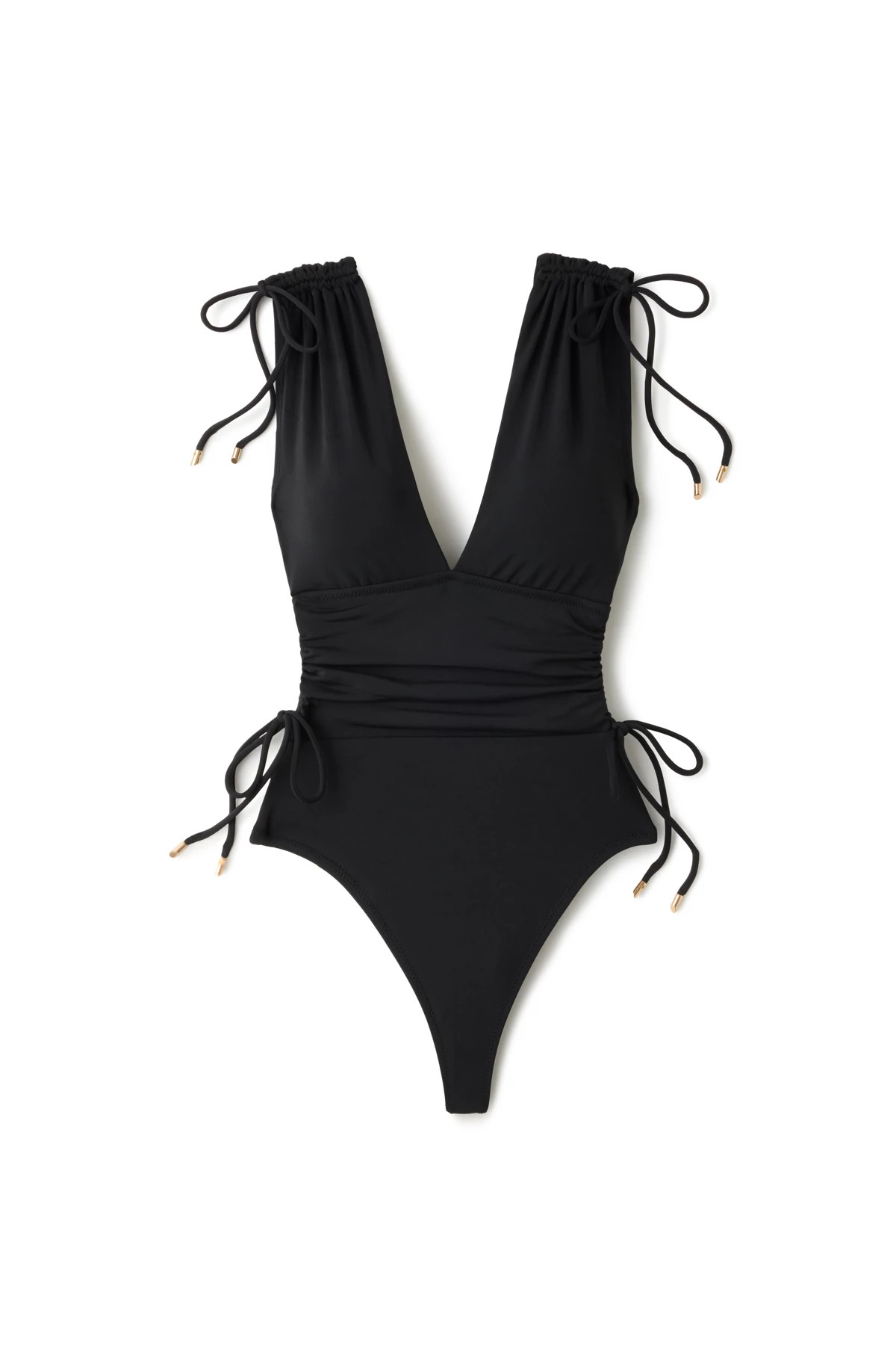 BLACK Wide Strap One Piece Swimsuit image number 3