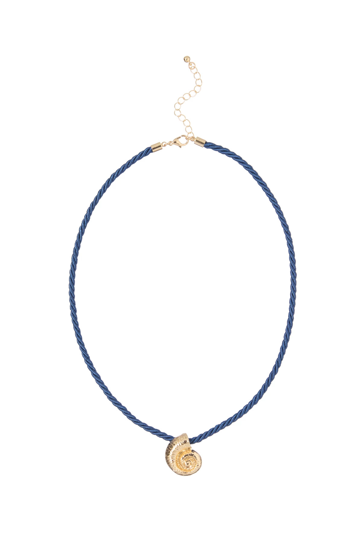 NAVY Shell Charm Cord Necklace image number 1
