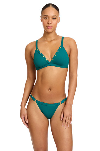 CERULEAN Amy Ribbed Triangle Bikini Top