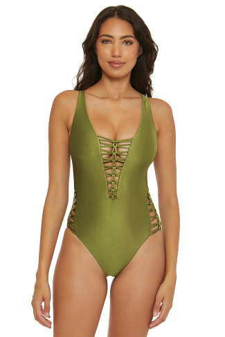 AGAVE Ivanna Plunge One Piece Swimsuit