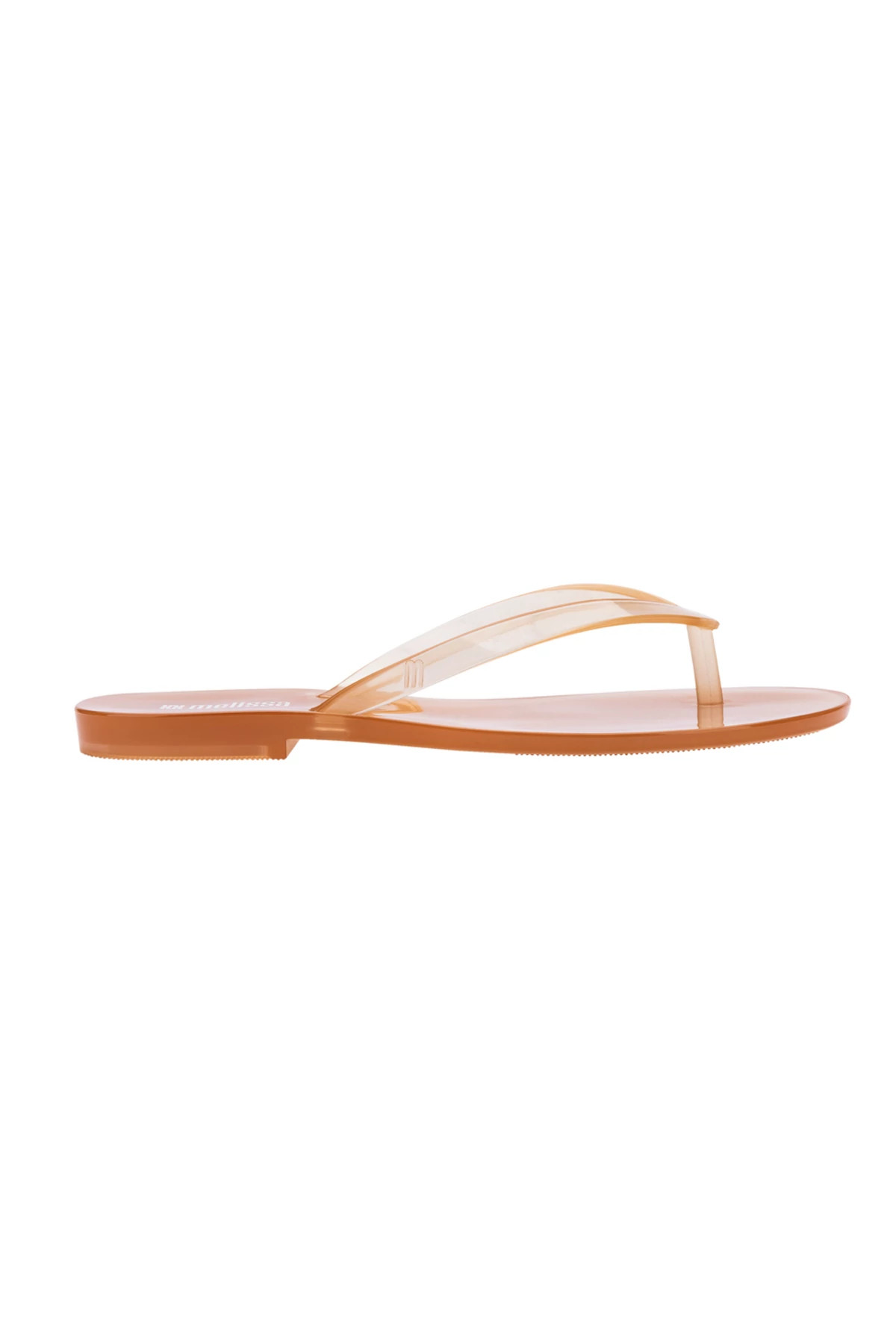 CLEAR BEIGE Harmonic Translucent Jelly Flip Flop image number 3