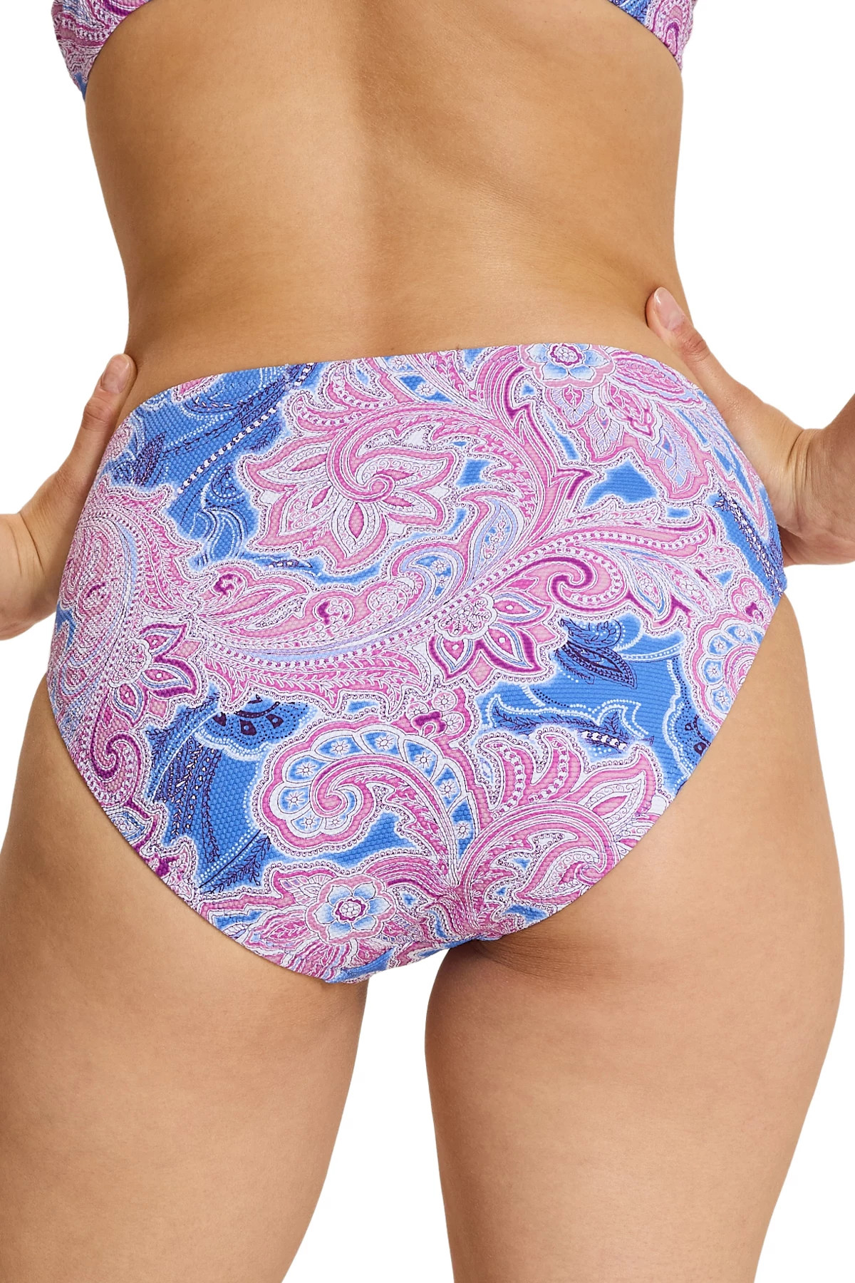 PARADISO BLUE Paisley High Waist Textured Bottom image number 2