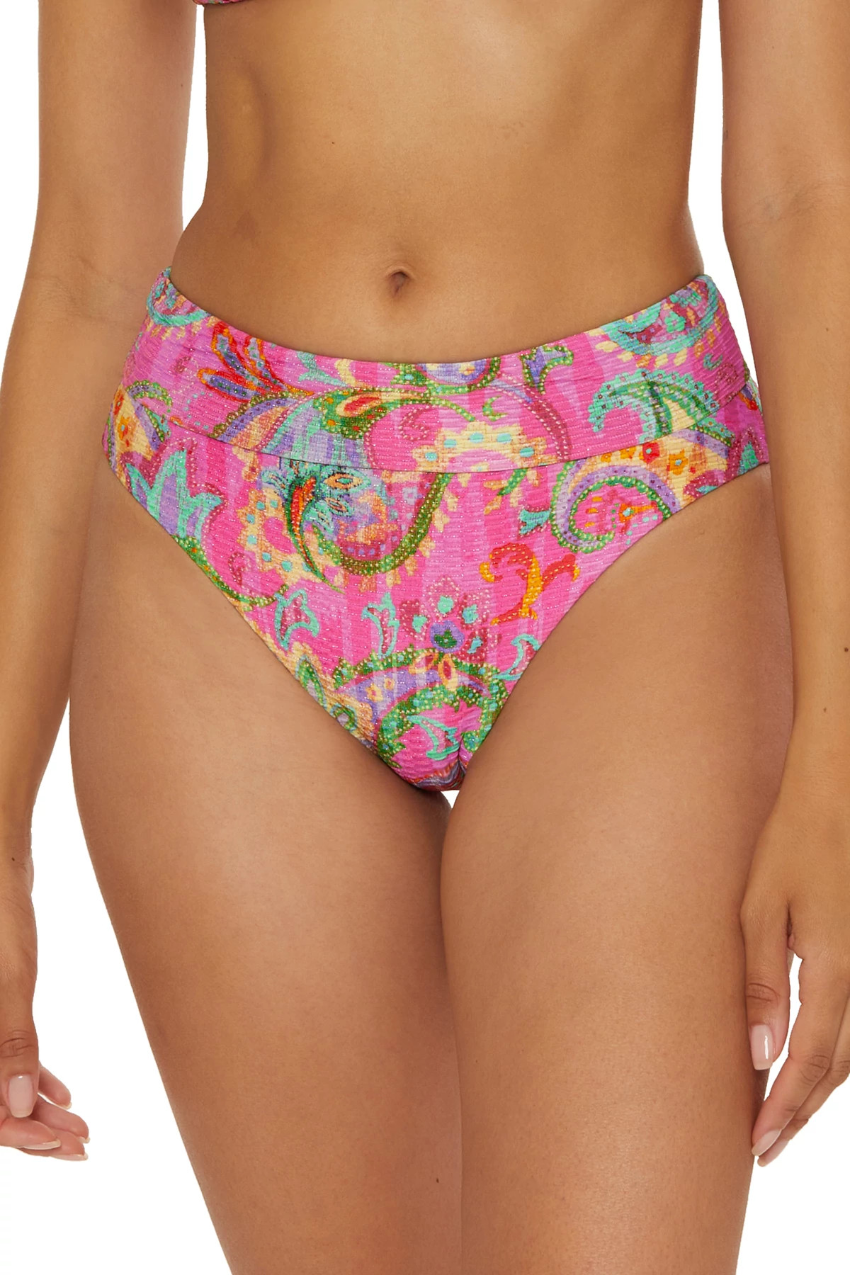 MULTI Lily Foldable Waist Bikini Bottom image number 2