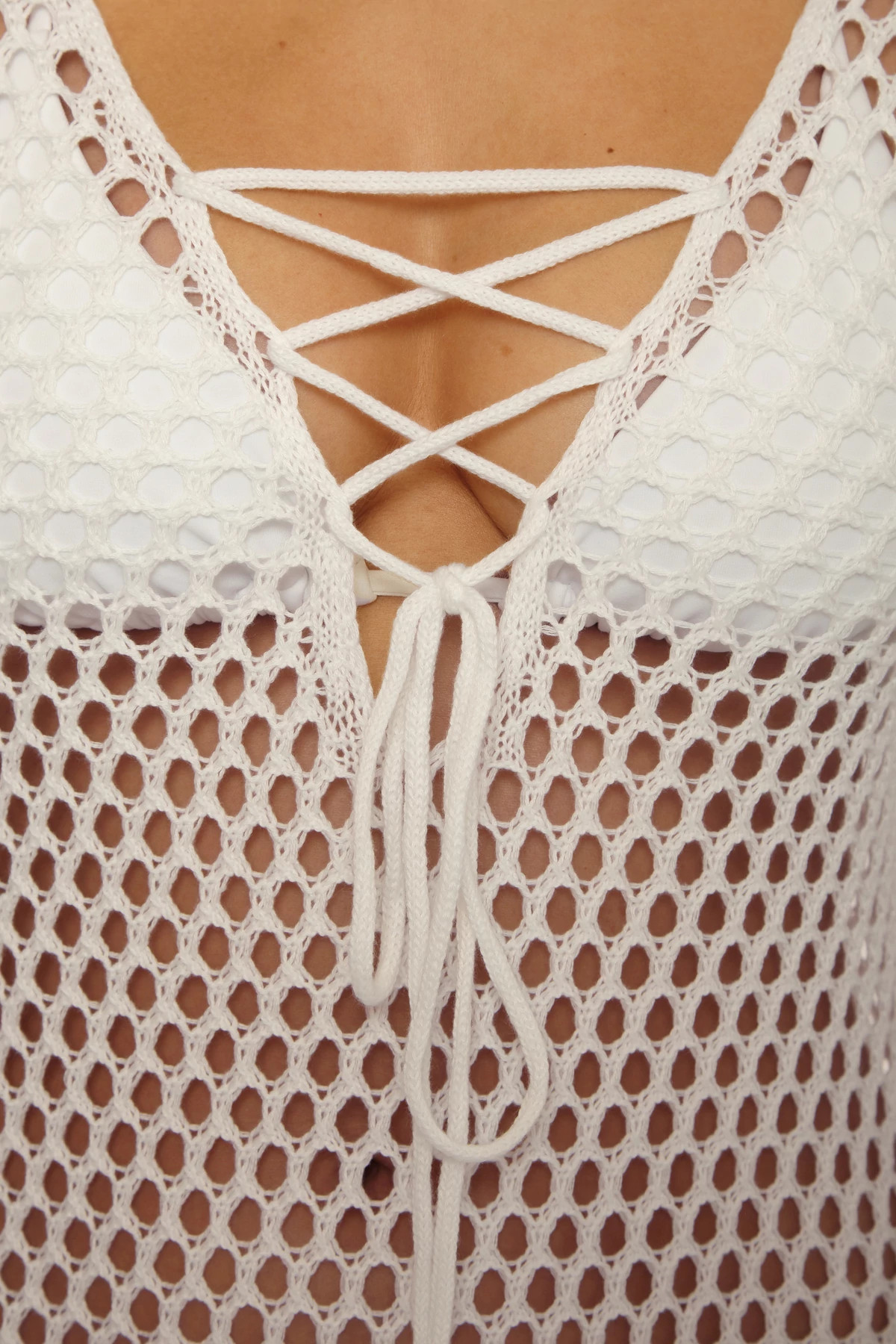 WHITE Crochet Long Sleeve Tunic image number 6