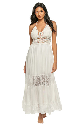 OFF WHITE Isabella Crochet Lace Maxi Dress