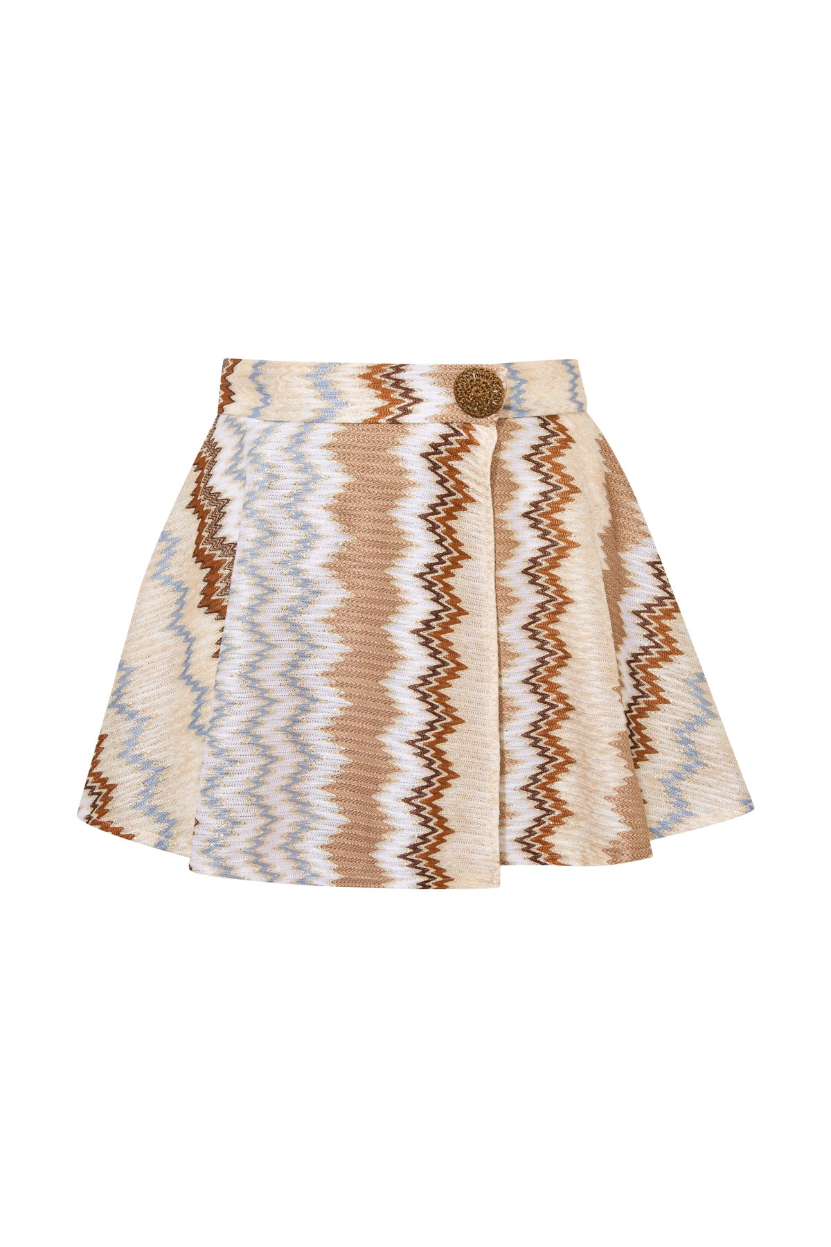 MULTI Viva Metallic Chevron Knit Mini Skirt image number 5