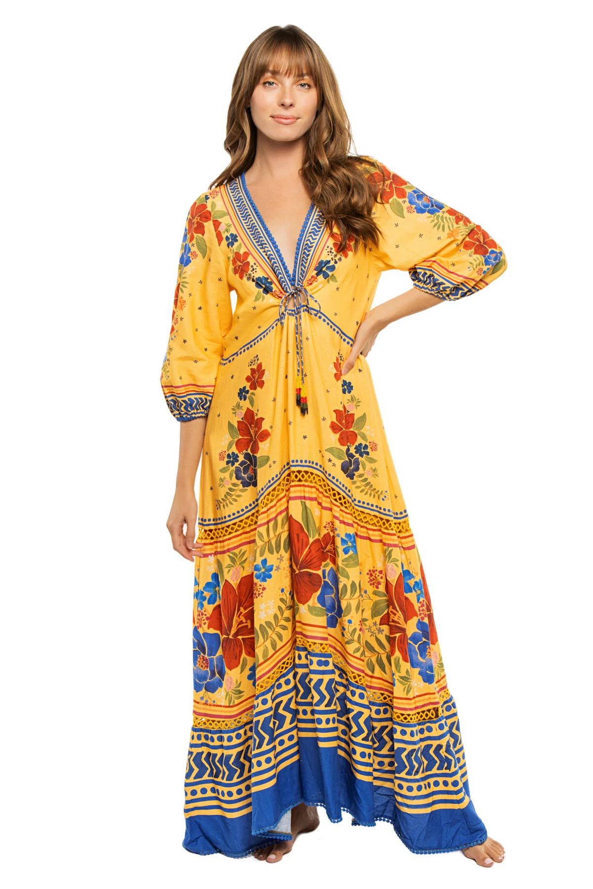 FLORAL YARD YELLOW Floral Yard Yellow Maxi Dress image number 1