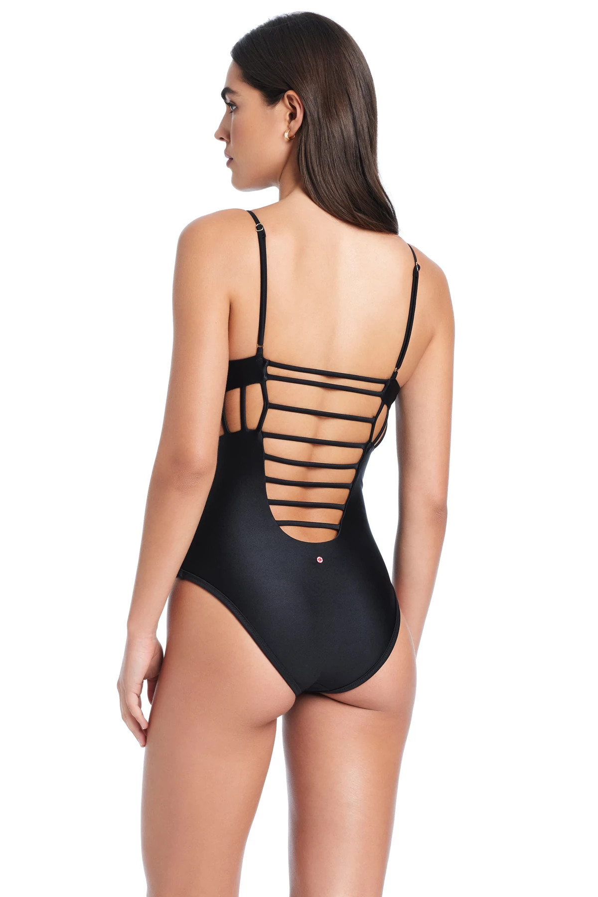 BLACK Shine One Piece Swimsuit image number 2