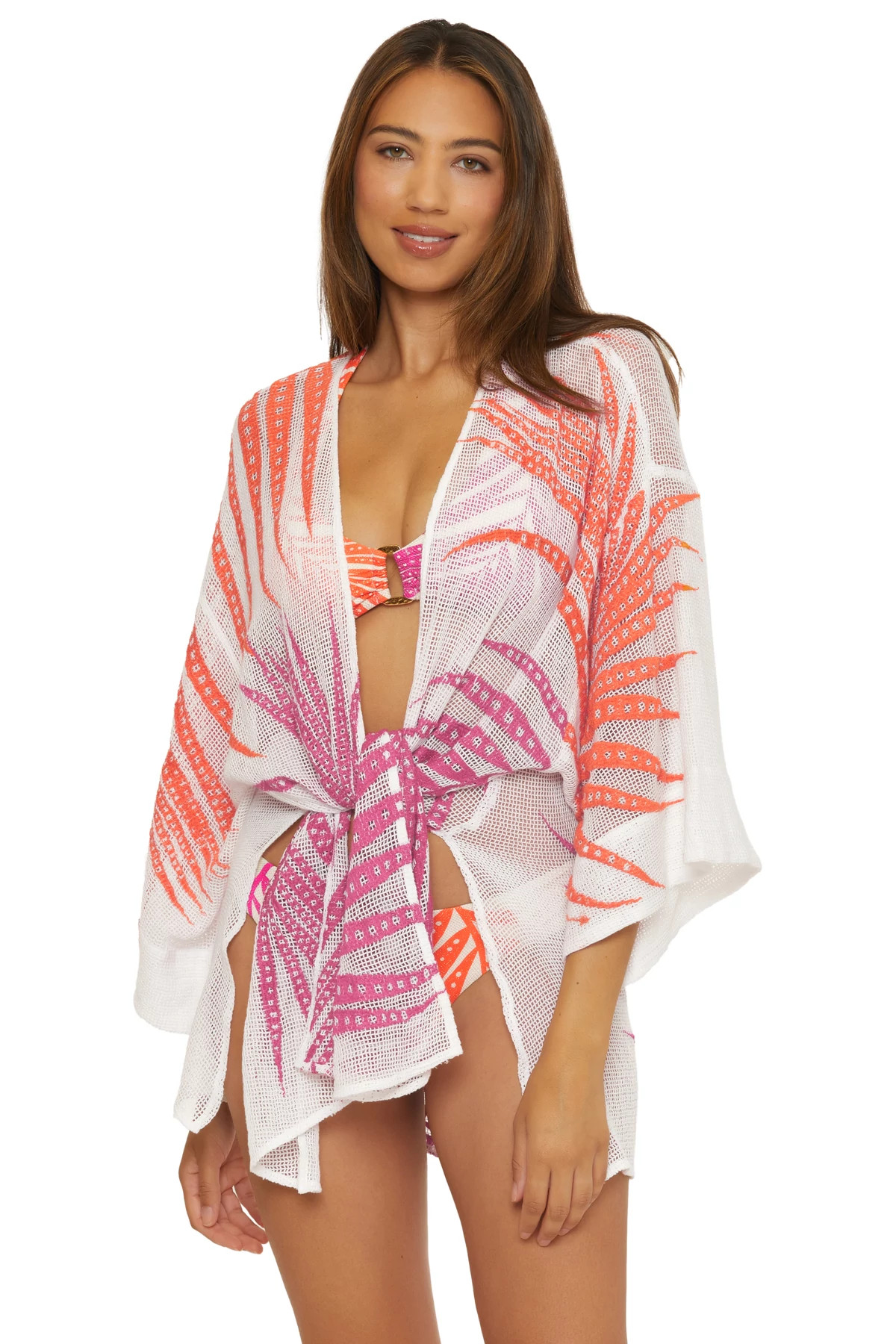 MULTI Sheer Tropics Kimono image number 2
