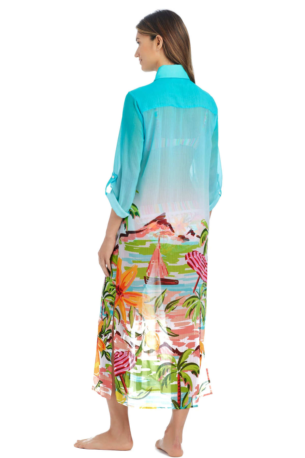 COOL Chiffon Boyshirt Maxi Cover Up image number 2