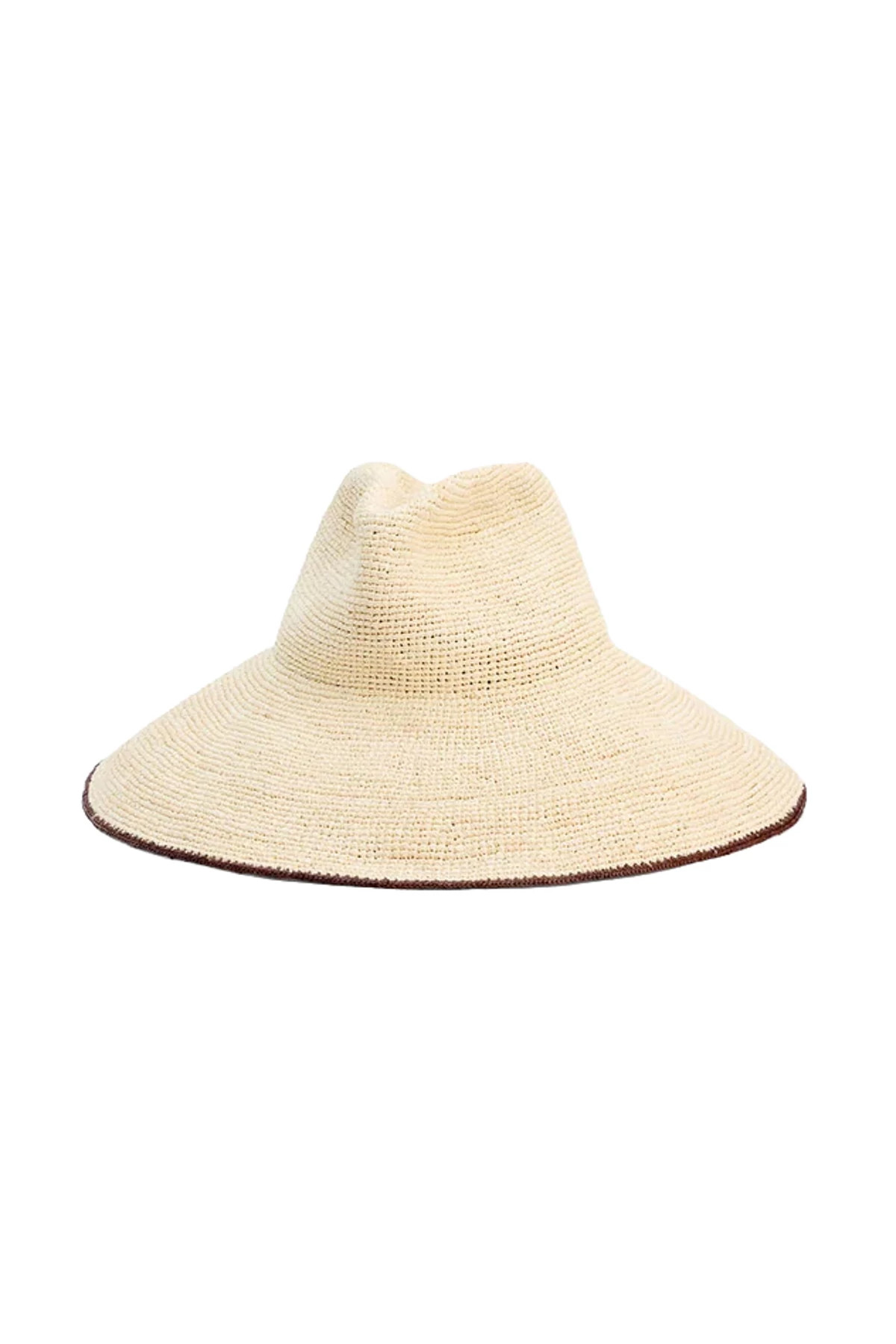 WALNUT/BLEACH Waverly Raffia Wide Brim Panama Hat image number 1