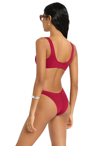 WINE Malibu Textured Ring Crop Bikini Top