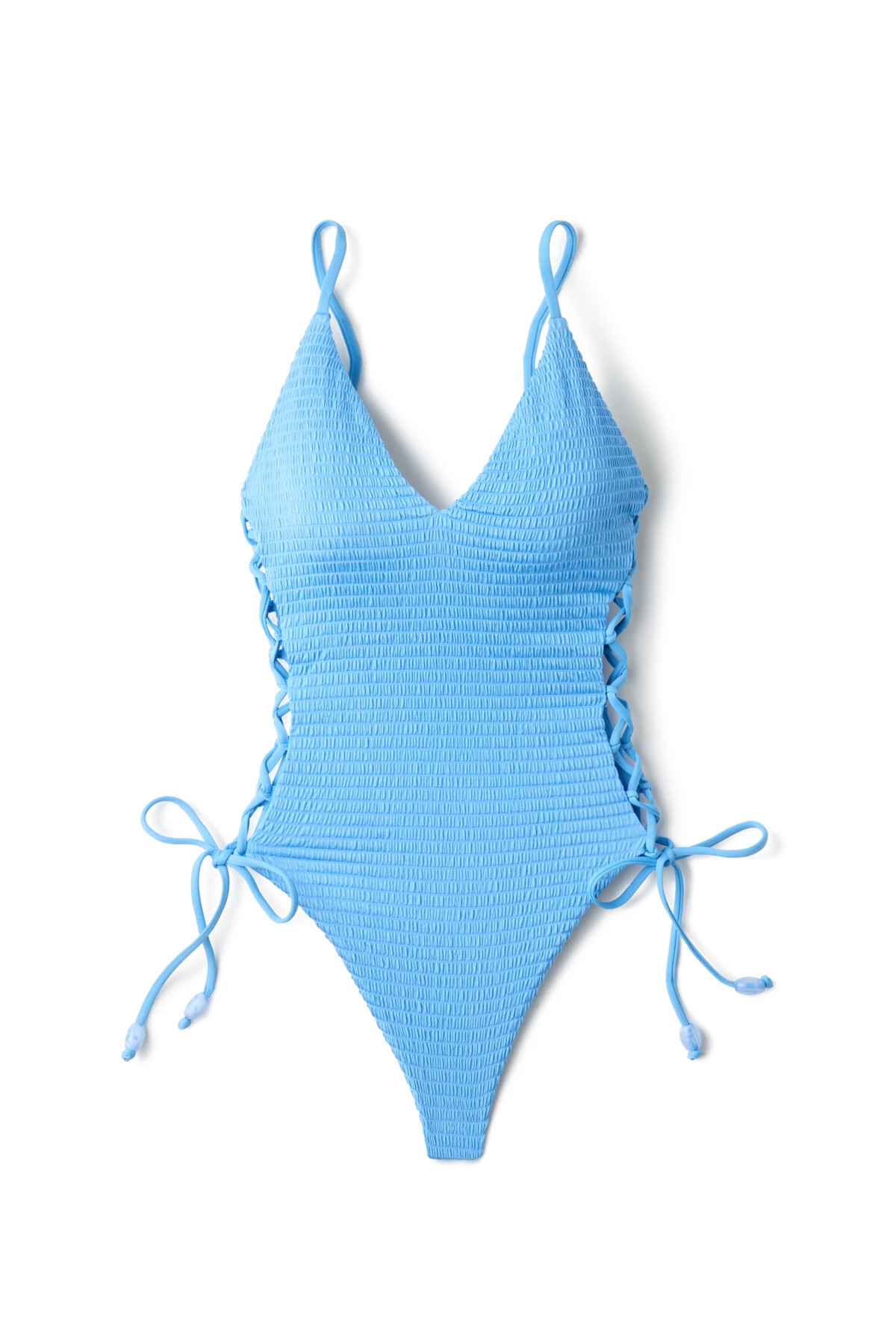 PROVENCE BLUE Maza Plunge One Piece Swimsuit image number 4