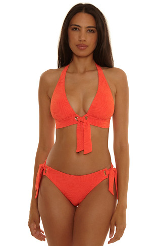 HEAT Textured Halter Banded Bikini Top