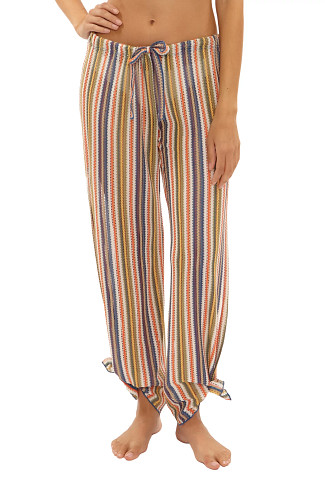 NAVY/TANGELO Seaside Striped Knit Cover Up Pants