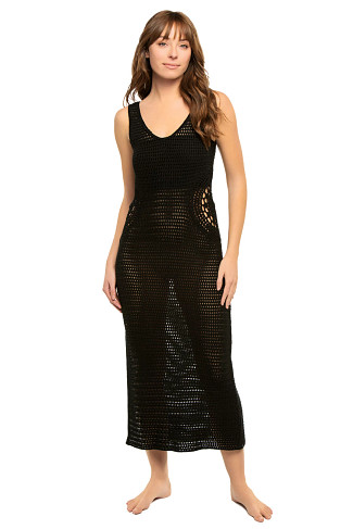 BLACK Crochet Midi Dress